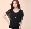 Ruffle Batwing Short Sleeve Casual Shirt