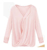 Long Sleeve Tops  V--Neck Casual