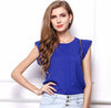 Chiffon Ruffle Short Sleeve Shirt