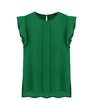 Chiffon Ruffle Short Sleeve Shirt