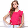 Chiffon Ruffle Short Sleeve Shirt