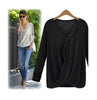 Long Sleeve Tops  V--Neck Casual